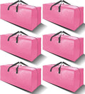 6 Pack Heavy Duty Extra Large Moving Bags W/Backpack Straps - Strong Handles & Zippers, Storage Totes For Space Saving, Fold 