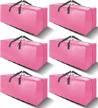 6 Pack Heavy Duty Extra Large Moving Bags W/Backpack Straps - Strong Handles & Zippers, Storage Totes For Space Saving, Fold 