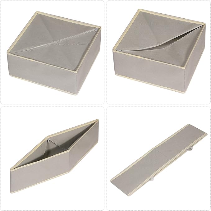 DIOMMELL 12 Pack Foldable Cloth Storage Box Closet Dresser Drawer Organizer Fabric Baskets Bins Containers Divider for Baby C