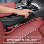 Car Seat Gap Filler, Auto Seat Gap Organizer Dual Storage Slot with Phone Holder, Universal Car Seat Catcher Accessories Plug Strip Fit Car SUV Truck, Fill the Space in Between Seat and Console, Red