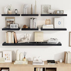 16 Inch Floating Shelves, 16"x9.25"x1.5" Inch Deep Floating Shelves for Wall, Wooden Shelves for Bathroom, Bedroom, Living Ro