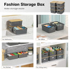 Plastic Storage Baskets With Bamboo Lid - Plastic Storage Containers Stackable Storage bins: Storage Baskets for Organizing S