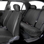 FH Group Car Seat Cover Black Full Set Deluxe Leatherette Protector Interior Accessories Universal Fit Full Set - Airbag Comp