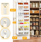 Over The Door Organizer 5 Tiers, Extra Large Behind Door Storage of 10 Compartments, 80 lbs Weight Capacity Hanging Storage O
