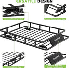 Roof Rack Basket 51"x36" Universal Heavy Duty Rooftop Cargo Carrier 300 lbs Capacity Steel Vehicle Cargo Rack Basket Luggage Holder for SUV Truck Car Travel & Camping Storage