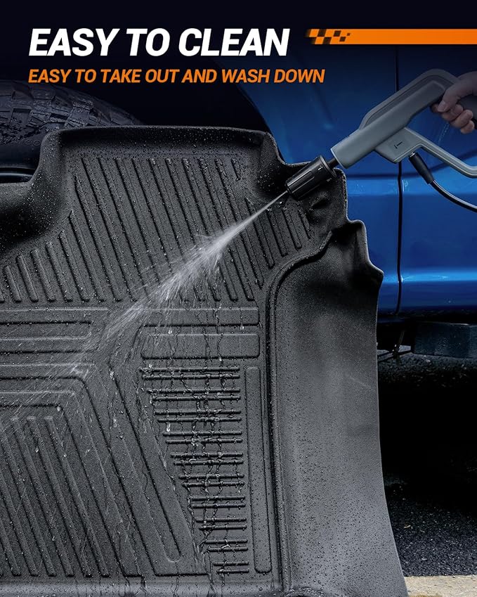 SEALIGHT Custom Fit Floor Mats for Chevy Silverado & GMC Sierra 1500 Crew Cab 2019-2026 Models | All Weather Protection, 3D Scanning Design, Non-Slip, Waterproof & Durable