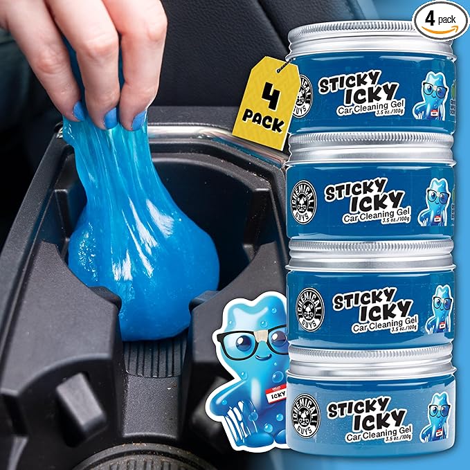 Chemical Guys Sticky Icky Car Cleaning Gel, Green Apple, Interior Car Cleaner, Reusable Automotive Crevice & Interior Dust Cl