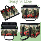 Reusable Grocery Bags Heavy Duty Shopping Bags Foldable Large Tote Bags with Long Handles & Hard Bottom