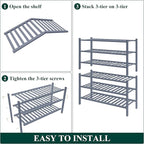 Smiry Bamboo Shoe Rack for Closet, 6 Tier Wooden Stackable Shoe Organizer, Free Standing Shoes Storage Shelf for Entryway, Fr