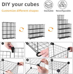 AWTATOS Wire Cube Storage Organizer, Closet Organizers and Storage, Metal 12 Cube Storage Shelves Bookshelf, Portable Closet 