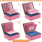 ENGPOW Fireproof Document Box, Hard Case File Box with Fireproof Zipper＆Lock, 6400°F Heat Insulated Fire and Water Resistant 