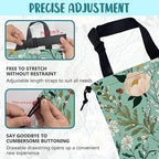 Car Garbage Bag Watercolor Floral and Green Leaves Drawstring Car Trash Bag Hanging for Back Seat with Adjustable Buckle Canvas Vehicle Trash Can Easy-to-Install