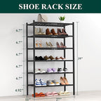 Smiry Shoe Rack, 6 Tier Thick Bamboo Shoe Organizer, Stackable Free Standing Wooden Shoe Storage Shelf for Closet, Entryway, 