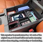 RUNROAD Center Console Organizer Full Cover Tray Compatible with Toyota Tundra 2014-2020 2021 Accessories, ABS Coin Holder Secondary Storage Box Insert Armrest Console Tray, Red