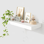30 Inch Floating Shelves | 12 Inch Deep White Floating Shelves | 30" W x 12" D Rustic Wood Shelves for Wall | Deep White Shel