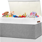 Gowee Extra Large Toy Storage Box with Lid, Sturdy Toys Storage Chest Bin Organizer Basket with Dividers for Kids, Boys, Girl