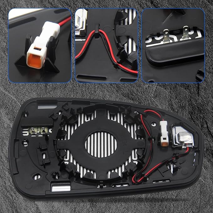 JINCHEN Driver Side Mirror Glass for Ford Fusion 2013-2020 Heated with Blind Spot Detection DS7Z17K707H DS7Z17K707A