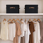 StorageWorks Fabric Storage Bins with Lid, Decorative Storage Boxes for Shelves, Stackable Closet Organizer Basket with Handl