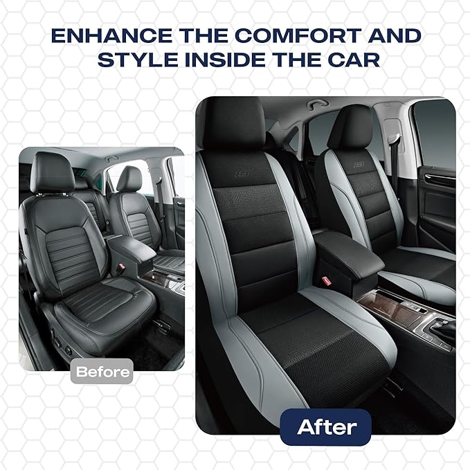 Skechers Men’s Air-Cooled Seat Covers, Memory Foam Car Seat Covers Front Seats, Airbag Compatible,Universal Fit for Most Cars
