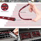CAR PASS 30 PCS Bling Diamond Car Accessories Set for Women, Bling Steering Wheel Covers 15 Inch, Shining Rhinestone License Plate Frame, Sparkly Phone Holder, Cute Interior Set Decorations, Red