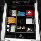 Vehicle OCD - Center Console Organizer for Ford F150 (2009-2014) (Floor Shift w/Bucket Seat Only)(Without USB, RCA, 12V in Front of Console) - Made in USA - SLX105