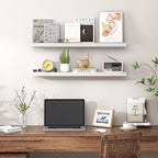 Heimlove Floating Shelves for Wall 32 Inch,Mounted Storage Wood Shelves with Invisible Brackets Hanging Shelf for Bedroom Liv