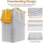 Lifewit 3 Pack Laundry Basket 125L Each, Collapsible Clothes Hamper with Reinforced Handles, Freestanding Waterproof Design f