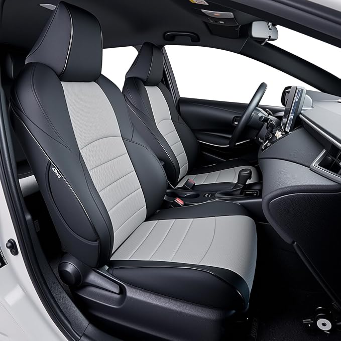 HKZ Fit RAV4 Car Seat Cover Set for 2013 2014 2015 2016 2017 2018 Toyota RAV4 Limited XLE SE Platinum Adventure-Leather(Black