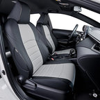 HKZ Fit RAV4 Car Seat Cover Set for 2013 2014 2015 2016 2017 2018 Toyota RAV4 Limited XLE SE Platinum Adventure-Leather(Black
