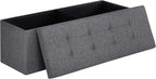 SONGMICS MAZIE Collection - 43 Inches Folding Storage Ottoman Bench, Ottoman Foot Rest, End of Bed Bench, Storage Chest, Load