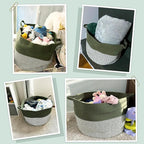 INDRESSME INDRSSME Large Laundry Storage Basket, 21.7 x13. 8 - Decorative Rope Blanket Basket for Organizing Bedroom, Living 