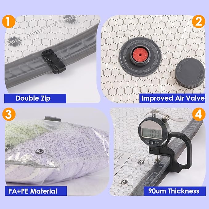 18 Pack Travel Vacuum Storage Bags with Rechargeable Wireless & Hand Pump, Portable Space Saver Bags for Travel & Home, Vacuu