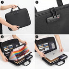Calenzana Fireproof Document Boxes with TSA Lock, Upgraded 16 Pockets Fireproof＆Water Resistant File Organizer, Hard-Shell Sa