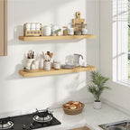 Dreamland Deep Floating Shelves, 8" Deep Long Shelves Set of 2, 40 Inches Floating Shelf for Wall,Large Display & Storage She