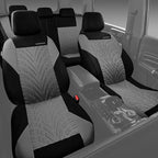 CAR PASS Car Seat Covers Full Sets, Front & Split Rear Bench for Car, 3D Tyre Embossed Automotive Interior Covers, Airbag Com