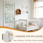 2 Pack- 12 Pocket Over Door Hanging Storage Organizer with 4 Kinds Pouch,Back of Closet Hanging Shelf Storage Organization fo