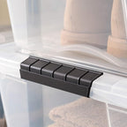 IRIS USA 32 QT Plastic Storage Box with Lid and Latches - 6 Pack - BPA-Free, See-Through Organizing Solution, Durable Nestabl
