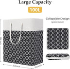 StorageRight Laundry Basket Hamper Large Collapsible Laundry Hamper with Easy Carry Handles，Freestanding Clothes Hampers for 