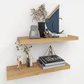 INHABIT UNION Oak Floating Shelves for Wall，24in Wall Mounted Display Ledge Shelves Perfect for Bedroom, Bathroom, Living Roo