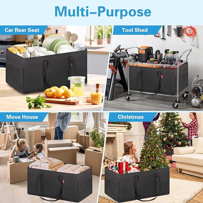 LHZK Standing Extra Large Utility Tote Bag with Metal Wire Frame and the Sides Rinforced, Extra Large Tote Bag with Handle,