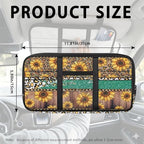 Sunflower Zippered Heavy Duty Sun Visor Organizer with Picture Holder Velcro Strap Storage Pouch with Multi-Pocket and Elastic Bands Easy Installation Universal Fit for Most Cars SUV