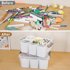Citylife 17 QT Plastic Storage Bins Clear Storage Box with Lids Multipurpose Stackable Storage Containers for Organizing Tool