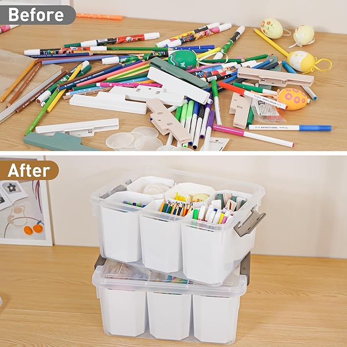 Citylife 17 QT Plastic Storage Bins Clear Storage Box with Lids Multipurpose Stackable Storage Containers for Organizing Tool