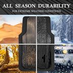 CAR PASS Heavy Duty Sporty Rubber Car Mats, Deep Dish All Weather Car Floor Mats Full Set, Waterproof Anti-Slip Automotive Matts Rugs Trim to Fit for Most Sedans SUVs Vans, All Black