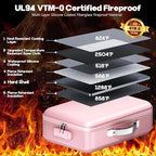 Fireproof Document Box, Hard Case Highly Flame-Resistant Fire Proof Waterproof File Organizer with Lock, Portable Fire Safe f
