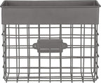 Spectrum Mail Sorter Organizer Wall Mount, Vintage Wall Basket, Office Entryway Mail Holder for Letters Bills Catalogs Files,