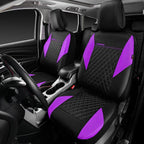 CAR PASS Purple Leather Seat Covers, Quilting Pretty Car Seat Cover with 5mm Composite Sponge Inside,Airbag Compatible,Univer