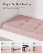 SONGMICS Mazie Collection - 30 Inches Folding Storage Ottoman Bench, Ottoman Foot Rest, End of Bed Bench, Storage Chest, Load