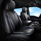 CAR PASS Nappa Leather Seat Covers Front Seats Only, Waterproof Faux Leather car Seat Cover 2 Piece Cushions Protector Univer