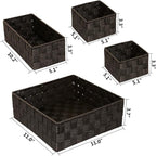 Posprica Woven Storage Baskets for Organizing, Small Baskets Cube Bin Container Tote Organizer Divider for Drawer, Closet, Sh